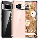 TAURI 5 in 1 für Google Pixel 8 Hülle, Case, mit 1 Handyhülle + 2 Stück TPU Folie + 2 Stück Kameraschutz, Anti-Gelb Stoßfest 360 Grad Schutzhülle - Transparent