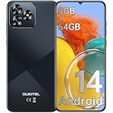 OUKITEL C53 Android 14 Smartphone Ohne Vertrag - 8GB +64GB/1TB Handy Ohne Vertrag, Octa Core 6,6' HD+ Smartphone, 13MP+5MP Kamera 4300mAh Handy, 4G Dual SIM Simlockfreie Handys, Gesicht, GPS, Schwarz