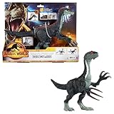 Mattel Jurassic World Dinosaurier, aus 'Dominion: Ein neues Zeitalter', Therizinosaurus Actionfigur, mit langen Klauen, Angriffsbewegungen & Geräuscheffekte, Spielzeug ab 4 Jahre, GWD65