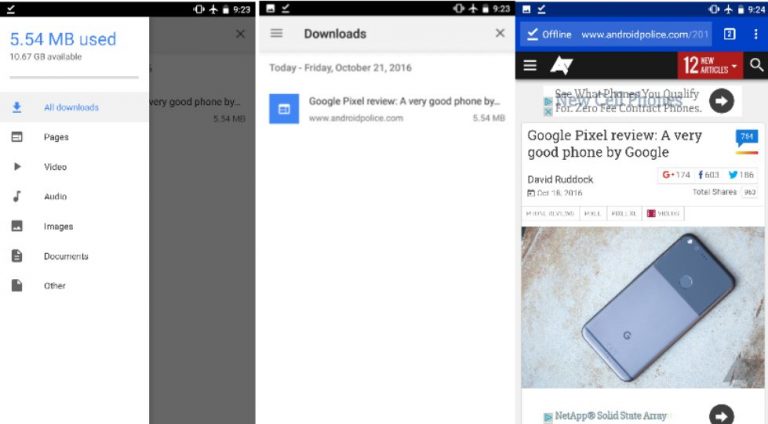 Chrome for Android 55 Beta Neuer DownloadManager, Medien