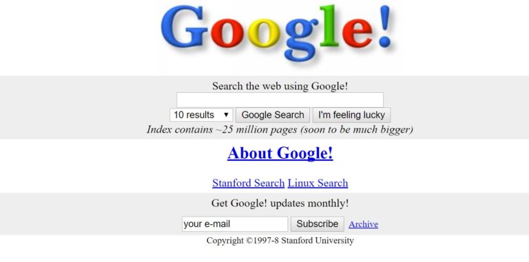 20 Jahre Google: So Hat Sich Die Google-Startseite Im Laufe Der Zwei ...