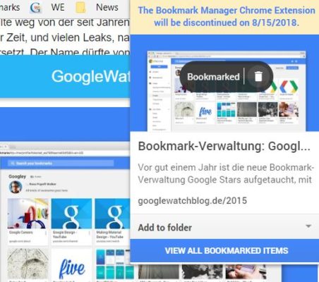 Aufgebohrte Chrome Favoriten-Verwaltung: Google Bookmark ...