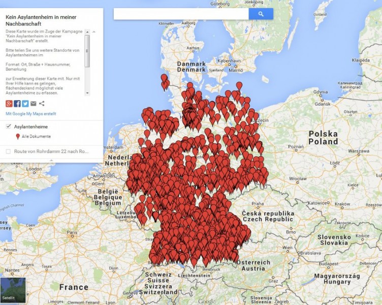Google Maps: „Übersicht der Flüchtlingsheime“-Karte stellt Google vor