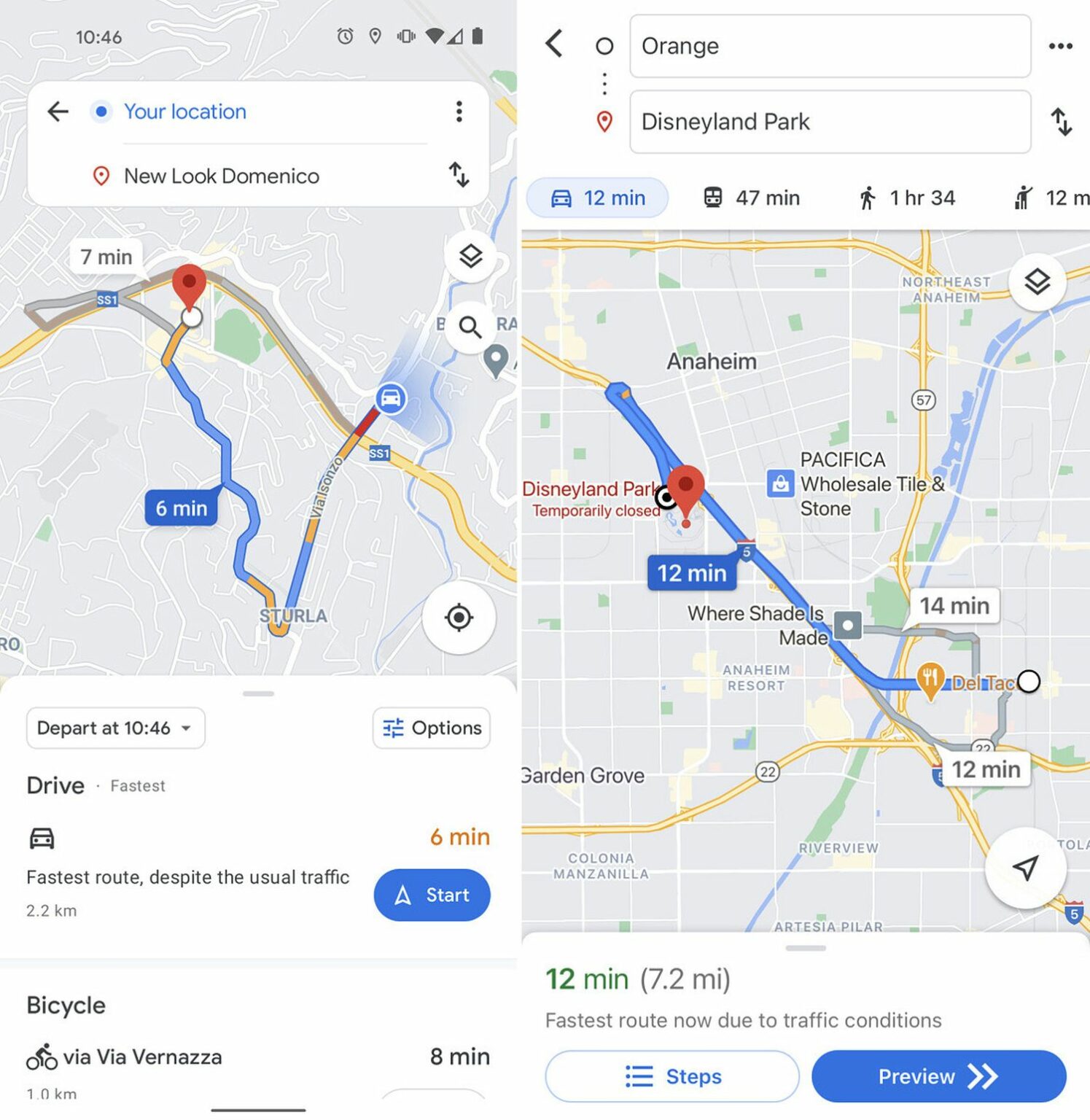 Google Maps: Neues Design für die Routenplanung wird getestet