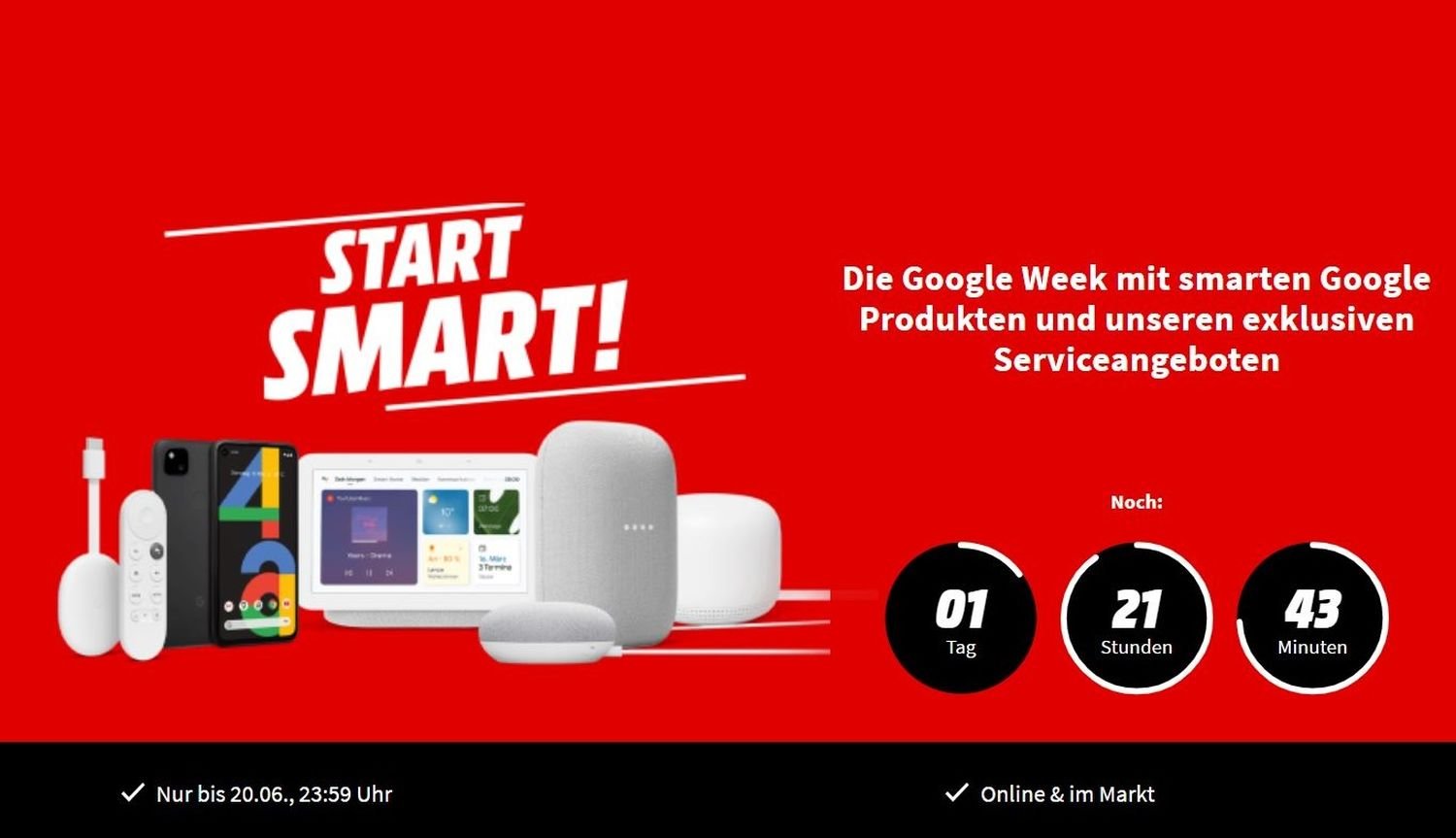 Google Week bei Pixel 4a, Chromecast & mehr smarte reduziert - nur noch Heute - GWB