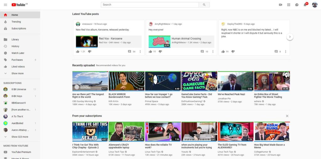 Youtube   Youtube Startseite Postings 1024x509 